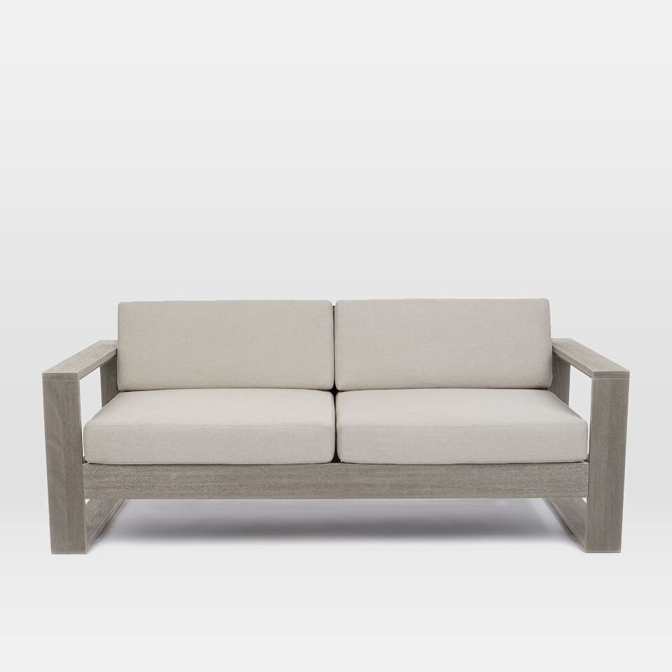 Portside Outdoor Sofa (191 cm) Weathered Grey West Elm UK